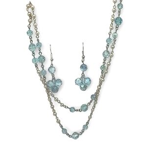 BLUE GRAPE STYLE EARRING & NECKLACE SET